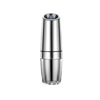 Moulin à poivre et sel électrique rechargeable par gravité Moulin à poivre noir avec support lumière bleue Pot à épices en métal
