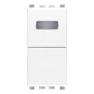Push <b>Button</b> Switch 1P 10A White Indicator Light White 4.1x2.8x5.3cm - Product Image 1