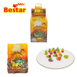 Vente en gros de bonbons gommeux de dinosaure 4D, gélatine saine dessin animé de dinosaure, gelée de bonbons, bonbons gommeux remplissage de confitures, jouets de bonbons gommeux - Product Image 4