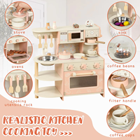 Juego de Cocina de Madera para Niños al por Mayor, Cafetera, Estufa, Juguete de Cocina de Simulación
