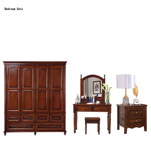 Ensemble de Chambre Traditionnel en <span class=keywords><strong>Bois</strong></span> d'Acajou pour Hôtels, <span class=keywords><strong>Lit</strong></span> en <span class=keywords><strong>Bois</strong></span> <span class=keywords><strong>Massif</strong></span> avec <span class=keywords><strong>Tiroirs</strong></span>, Sculpté à la Main, Optimisation de l'Espace - Product Image 3