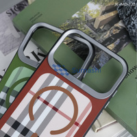 Étui de téléphone magnétique de luxe en TPU à motif écossais tendance pour chargement sans fil compatible iPhone 17 Air 16 Pro Max 15 14 13 12 Xr