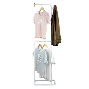 Modern Metal Coat Rack Freestanding with storage shelf ,Entryway Coats Hanger Stand with hanging bars,Home Hall Tree for Clothes