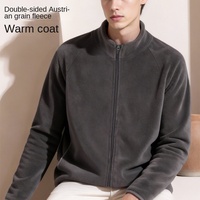 Veste réversible à manches longues épaisse en polaire pour hommes, chaude, automne-hiver, avec fermeture à glissière, décontractée