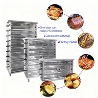 Machine à rôtir au poulet automatique commerciale en acier inoxydable à gaz pour l'extérieur avec une capacité de 16 à 20 pièces