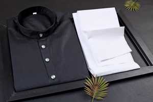 Vente à chaud, fournisseur de vêtements décontractés pour fête de mariage, Kurta simple et traditionnelle en pur coton pour hommes avec pyjama au prix de gros - Product Image 5