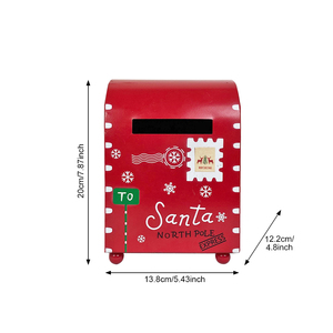 <strong>Christmas</strong> Decorative Mailbox Metal Santa North Pole Express <strong>Postbox</strong> for Indoor Outdoor Party Decor - Product Image 2