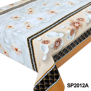 <span class=keywords><strong>Tovaglia</strong></span> in PVC di Lusso con Bordo a Griglia di Perle e Stampa Floreale, Impermeabile, Antimacchia, Facile da Pulire - Product Image 5