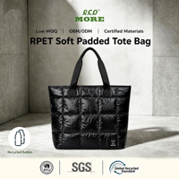Sac fourre-tout rembourré en plastique recyclé RPET, sac d'affaires écologique, sac durable et réutilisable