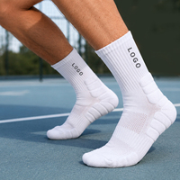 Chaussettes de sport personnalisées pour équipes, avec logo sur mesure, semelle en tissu éponge, chaussettes athlétiques mi-mollet pour le basketball, le tennis, le volleyball, les matchs et l'entraînement