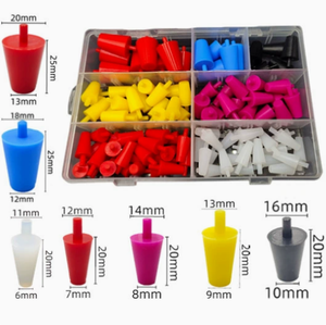 Bouchon conique en silicone pour masquage par électrolyse, étanche, avec boîte de rangement - Product Image 1