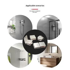 Soporte de Barandilla para Baño con Clip de Fijación de Vidrio Moderno, Marco de Soporte para Cuarto de Ducha, Placa de Soporte Multiángulo de Acero Inoxidable 304, Mainland - Product Image 2