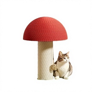 Mushroom Shaped <b>Cat</b> <b>Scratching</b> Post Sisal <b>Cat</b> <b>Tower</b> Indoor Climbing Tree with Base and Hanging Ball Wear Resistant - Product Image 4