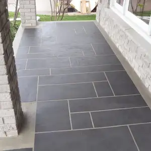 Black SLATE กระเบื้องภาษาฝรั่งเศสคำรูปแบบสุ่มขนาด Paver หิน