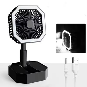 Ventilador Portátil com Luz Noturna, Recarregável via USB, Baixo Ruído, Ventilador de Mesa para Uso Pessoal, Ventilador Silencioso com 2 Velocidades - Product Image 5