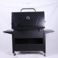 Grille en fonte de qualité supérieure extérieur grand chariot multifonction fumeur charbon de bois barbecue avec rôtissoire