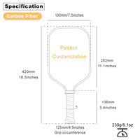 Raquette de pickleball Gen5 personnalisée en fibre de carbone T700 : Conçue pour les professionnels recherchant une maniabilité précise du balle et des performances de haute puissance