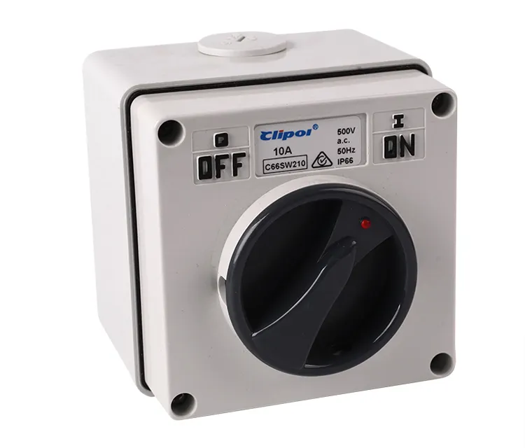 AS/NZS Industrial IP66 double pole weatherproof surface switch rotary