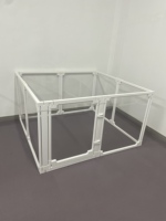 Nouvelle Tente-Clôture Mobile Multifonctionnelle pour Animaux de Compagnie d'Intérieur, Motif Uni, Cage à Chien DIY avec Fermeture à Boutons en Acier Inoxydable pour Usage Domestique