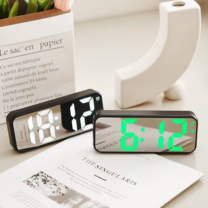 Nouvelle Horloge de Table Numérique Électronique Simple à LED avec Miroir, Réveil, Fonction Snooze, Réglage de la Luminosité, Affichage de la Température, Décoration Maison Chambre - Product Image 2