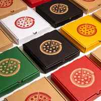 Boîte à pizza en papier kraft avec logo personnalisé, 8, 9, 10, 11, 12 pouces, boîte à pizza biodégradable en carton ondulé, vente en gros, OEM, qualité alimentaire