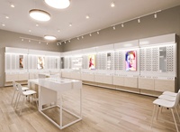 Vitrines optiques d'étagères à lunettes personnalisées pour la décoration intérieure de magasin d'optique