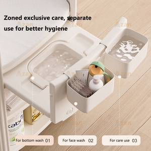 <span class=keywords><strong>Table</strong></span> <span class=keywords><strong>à</strong></span> <span class=keywords><strong>langer</strong></span> multifonctionnelle avec <span class=keywords><strong>coussin</strong></span> d'air 4D et chariot <span class=keywords><strong>de</strong></span> rangement pour les soins des nourrissons - Product Image 3