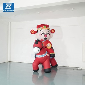 Modèle de dessin animé gonflable géant du Dieu de la Fortune à cheval pour la publicité et la décoration de centres commerciaux et de festivals - Product Image 3