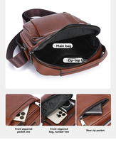Tas Selempang Pria Vertikal Anti Air Multi Kantong Tas Selempang Bahu dengan Pegangan untuk Kantor, Kerja, dan Perjalanan