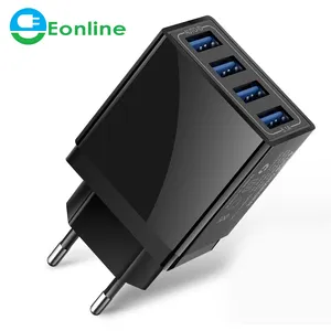 Eonline EU US UK 5V 5.1A Universal 4 USB Travel Mobile Phone Charger for iPhone Samsung Smart SmartPhone USB Fast chargers