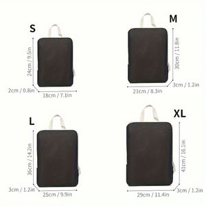 Lot de quatre sacs de rangement numériques tendance en polyester pour cosmétiques, étanches avec fermeture éclair, cubes de rangement pour vêtements 36-55L - Product Image 4