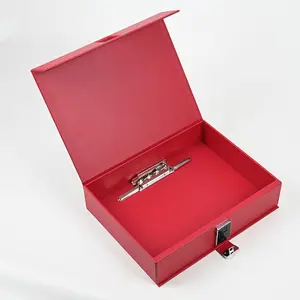 Geheime Anti-Diebstahl-Datenschutz Leder Organizer Aufbewahrung sbox A4 Größe Finger abdrucks perre Office Document Case File Box