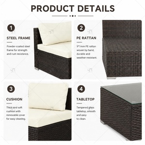 All Day <b>Outdoor</b> 6 Seat Garden Sectional Furniture <b>Rattan</b> <b>Outdoor</b> Terrace Session Set <b>Rattan</b> <b>Outdoor</b> Set - Product Image 4