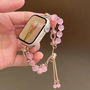 <span class=keywords><strong>Correa</strong></span> de Lujo Entropy Boat de Diseño Elegante para Relojes Serie 9/8/7/6/5/4/3/2/1/SE Ultra, con <span class=keywords><strong>Piedra</strong></span> Ojo de Tigre, PVC Dorado y Aleación, Cierre Desplegable - Product Image 5