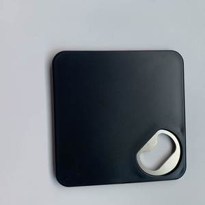 Rectangle Solid Color Stainless Steel ABS Coaster Bottle Opener Multifunctional Beer Opener Gold Plated Dishwasher Safe Logo - Product Image 1