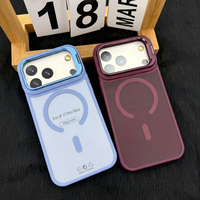 Étui magnétique pour iPhone 18 Pro Max, coque composite givrée TPU+PC avec support en alliage, compatible avec la charge sans fil