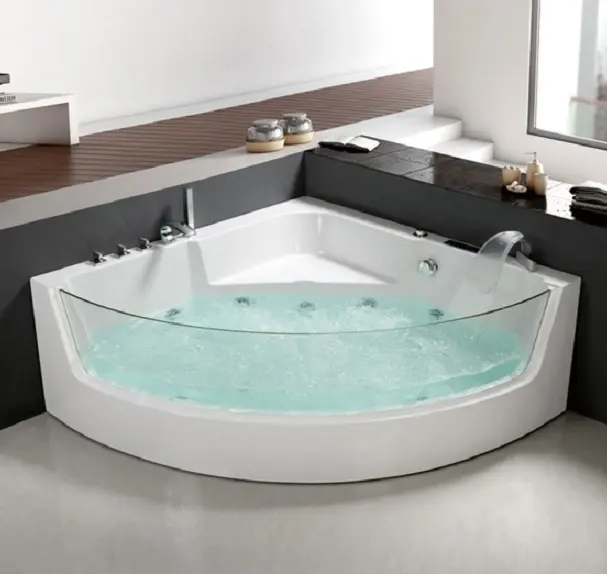 Удобная автономная умная душевая ванна для взрослых на два человека, угловая гидромассажная Ванна без ног с подогревом