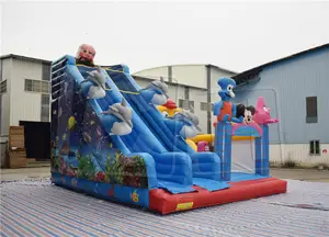 Commercial Inflatable Castle Combo Dry Slide Castle Jumping Bouncer House Jumper Inflatable Slide With Bounce House For Party