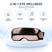 Masseur oculaire intelligent en cuivre métallique avec chaleur, brume et vibrations pour la relaxation des yeux en voyage