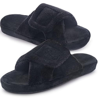 Pantoufles d'hiver en fourrure pour femmes, respirantes, à bout ouvert, en mousse à mémoire de forme TPR, avec nœuds croisés en velours côtelé, vente en gros