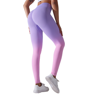 Legging de yoga taille haute pour femme, élastique, uni, respirant, pour l'entraînement, effet froncé fessier, longueur cheville, rehaussement des fesses - Product Image 1