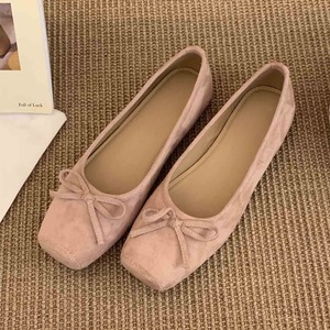 35-40 2025 New Style Women's Ballet Bow <b>Soft</b> Mouth Flat <b>Shoes</b> Red Court Walking <b>Shoes</b> - Product Image 5