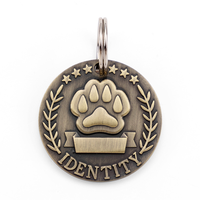 Plaques d'identification personnalisées en acier inoxydable gravées et sérigraphiées pour chats et chiens, avec chaîne à billes, vente en gros, électroplaquées sur mesure