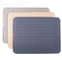 Tapis de table carré moderne en silicone, résistant à la chaleur, antidérapant, pour égouttoir de cuisine, pliable, écologique, épaisseur 10 mm, diamètre > 600 mm
