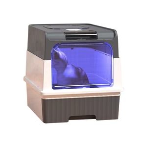 Bac à litière pour chat Futurepets Large PP, 37 cm de haut et 35 cm de large, avec couvercle en plastique à bords hauts, accessoire <span class=keywords><strong>XL</strong></span> pour bac à litière pour chat - Product Image 1