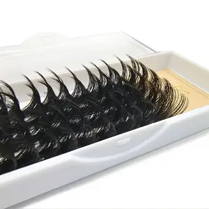 Super Fluffy Mink Lashes Cluster DIY Eyelashes In Custom Eyelash Box Wholesale Custom Own Brand 3D Mink Eyelashes