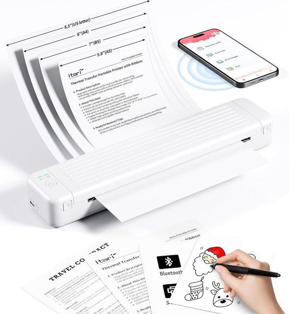 2024 Phomemo P831 Portable Wireless Inkless Printer Thermal Transfer 300dpi Support A4/A5/B5 Thermal Android Stock