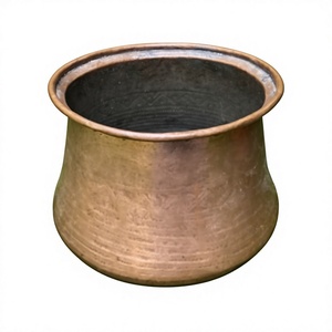 Metal <b>Large</b> Planter Embossed Design High Quality Planter Round Shape Luxury Copper Plated Flower <b>Pot</b> and Planter - Product Image 1