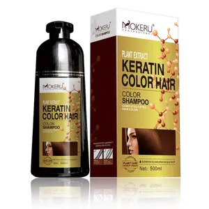 Grosir Mokeru krim pewarna rambut Keratin alami cepat warna rambut permanen coklat hitam sampo pewarna rambut untuk pria wanita