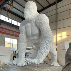 Patung Hewan Organik Realistis Ukuran Asli dari Resin Fiberglass untuk Taman Luar Ruangan, Patung Kambing dan Gorila Buatan Khusus Berukuran Besar - Product Image 2